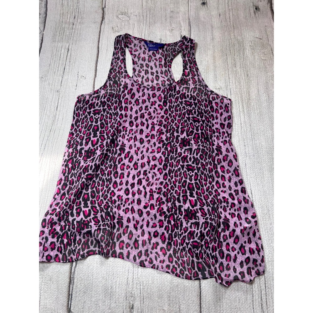 Miley Cyrus x Max Azria Tank Top Women S/M Pink Leopard Print Y2K‎ Edgy Boho